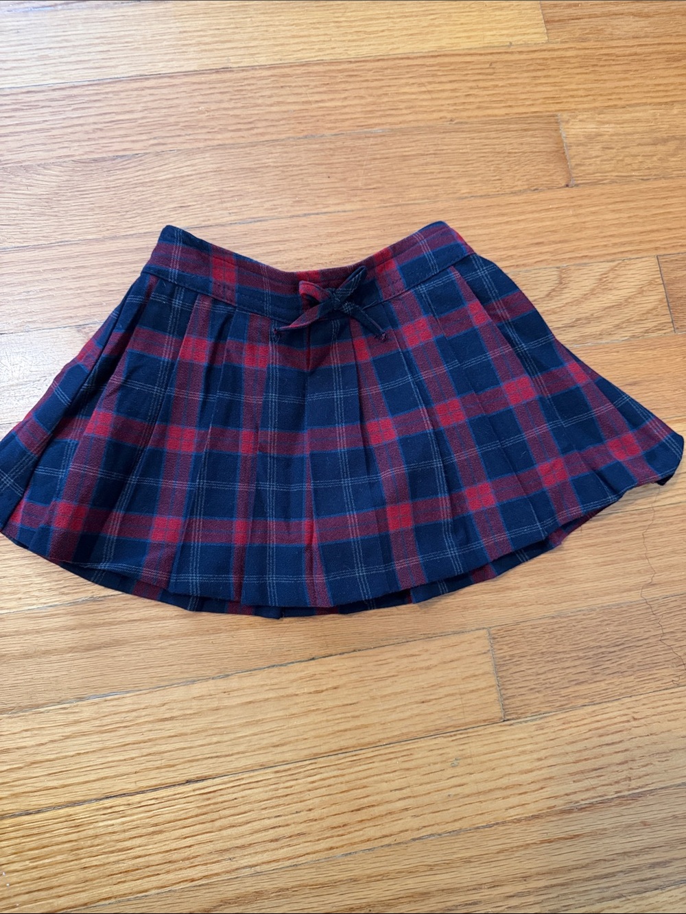 ZARA GIRLS 1 1/2 years Red and Navy Plaid Pleated Skirt